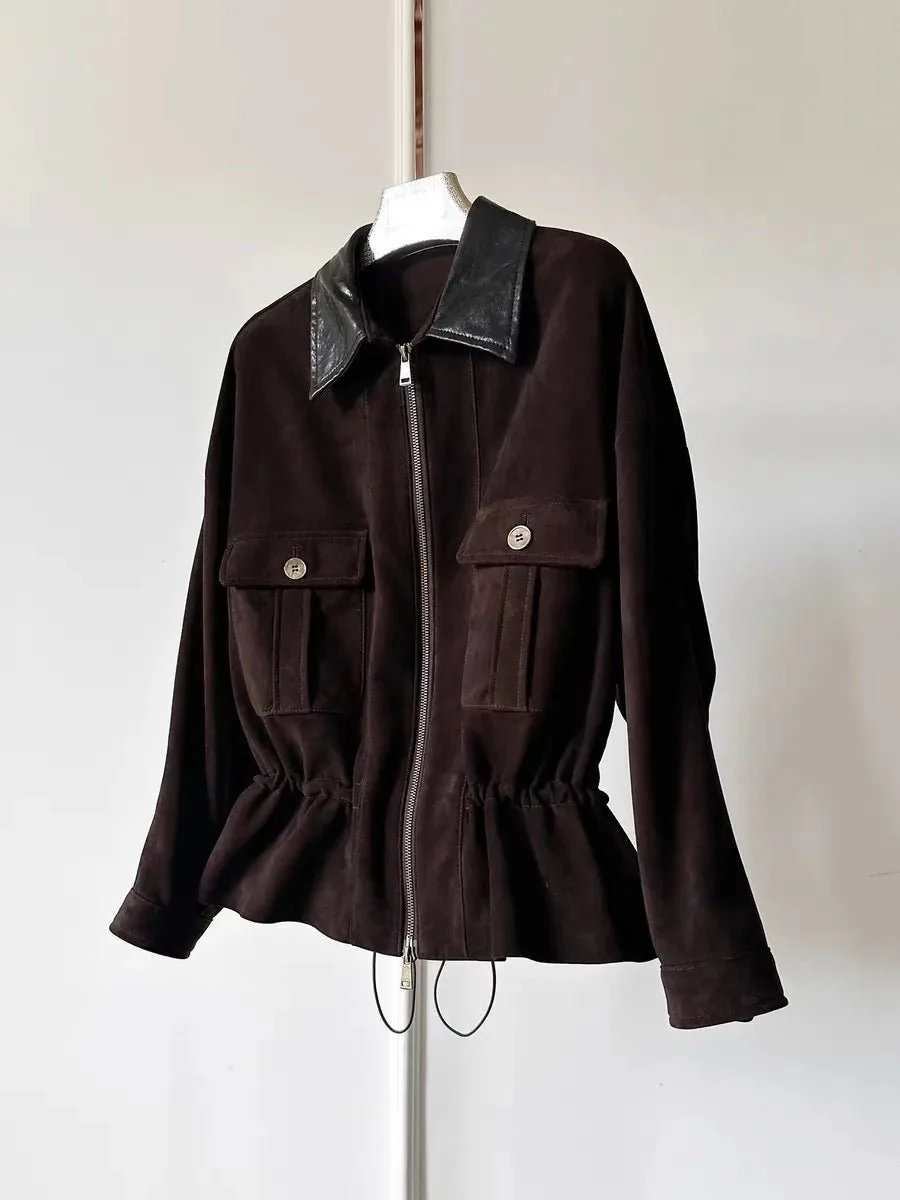 Sharmaine Slim Fit Suede Jacket
