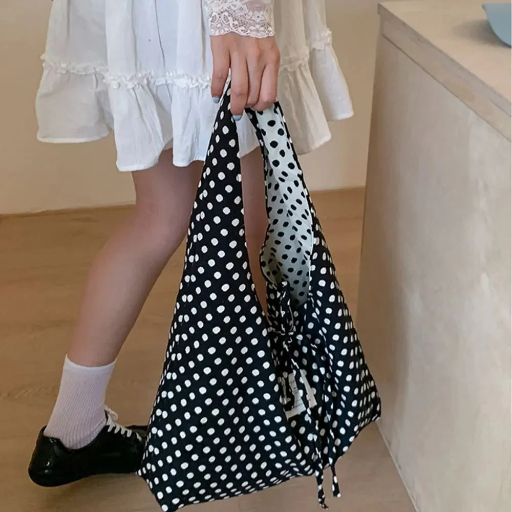 Sheila Reversible Polka Dot Hobo Bag - Image 3