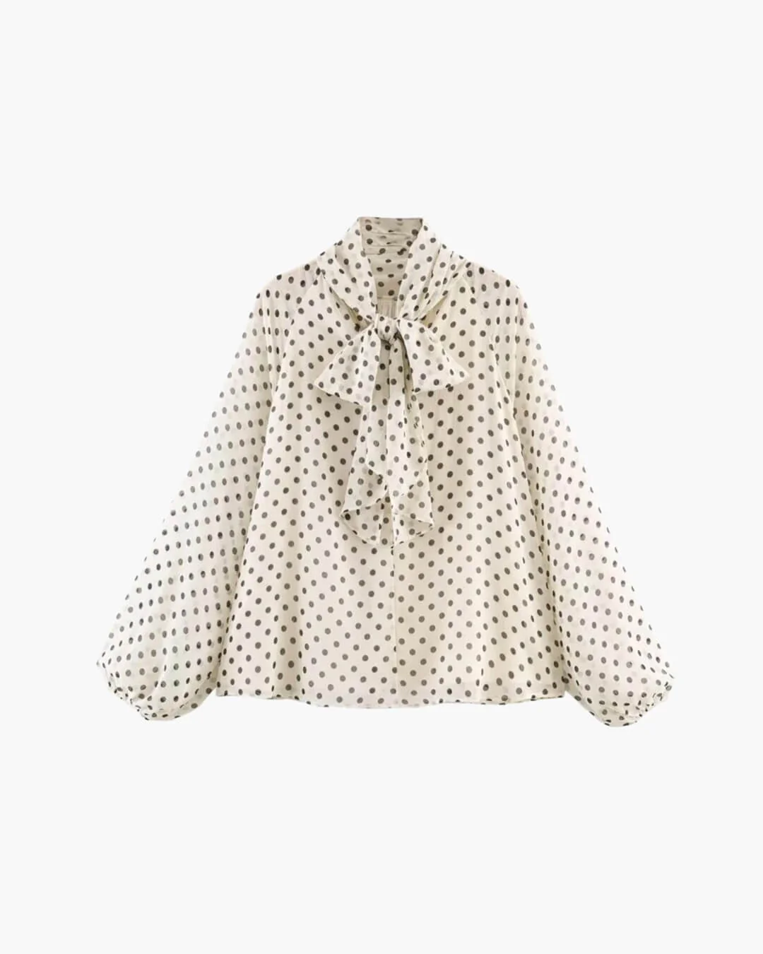 Sofia High Collar Polka Dot Blouse - Image 6