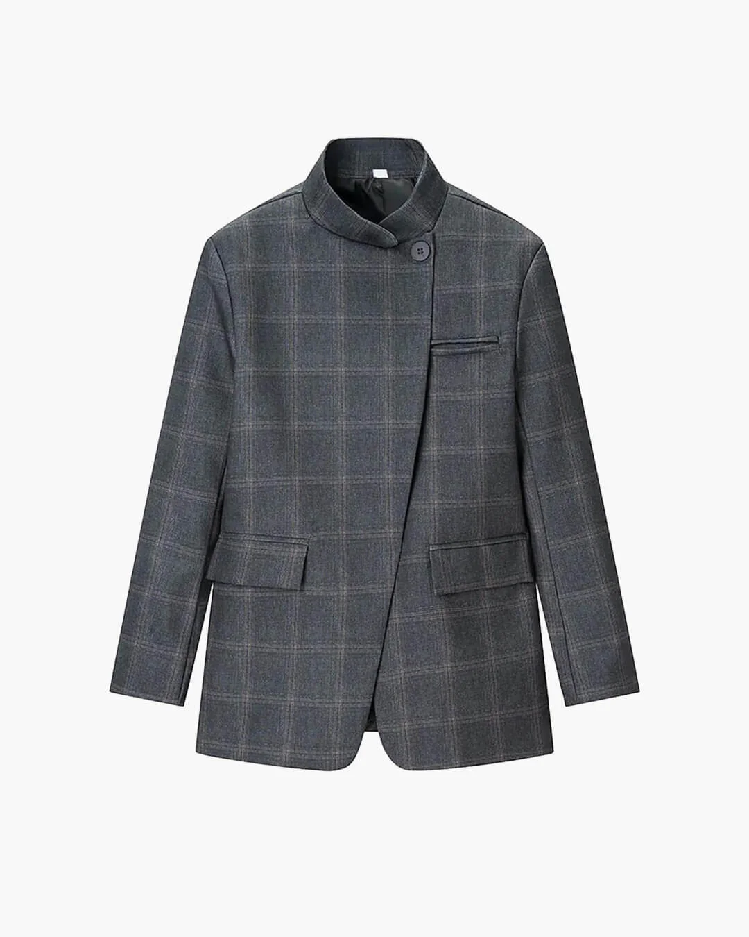 Sofia Plaid Stand Collar Blazer - Image 5
