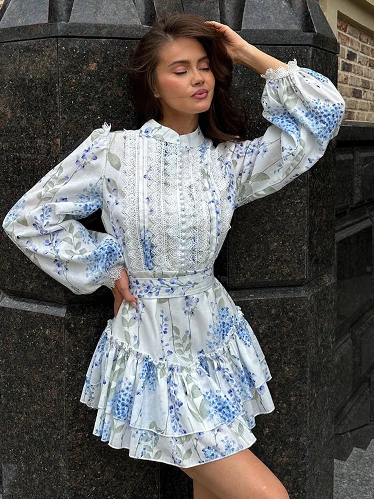 Sophia Belted Ruffle Mini Dress