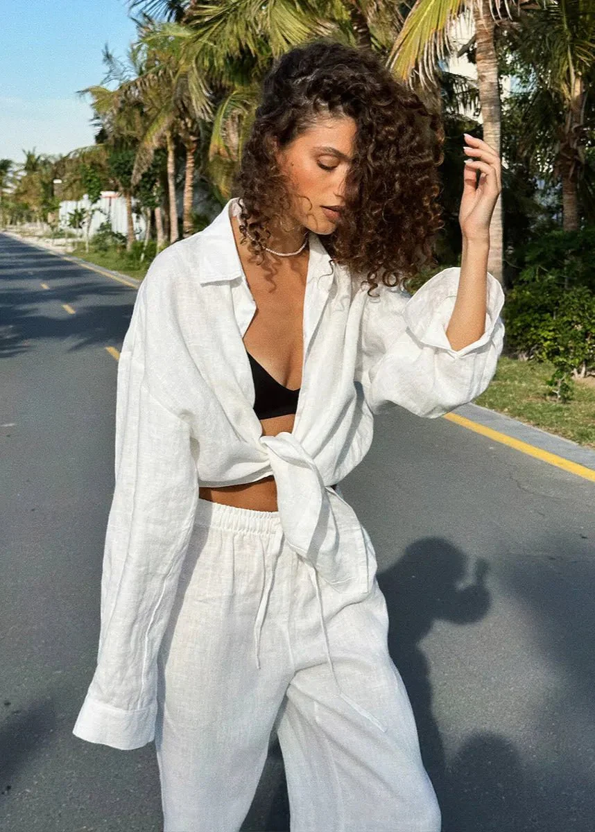 Sophia Cotton Shirt & Lounge Pants Set - Image 4
