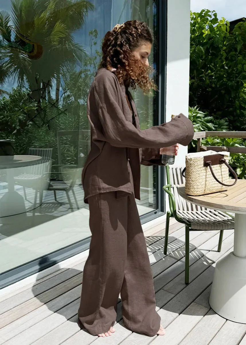 Sophia Cotton Shirt & Lounge Pants Set - Image 7