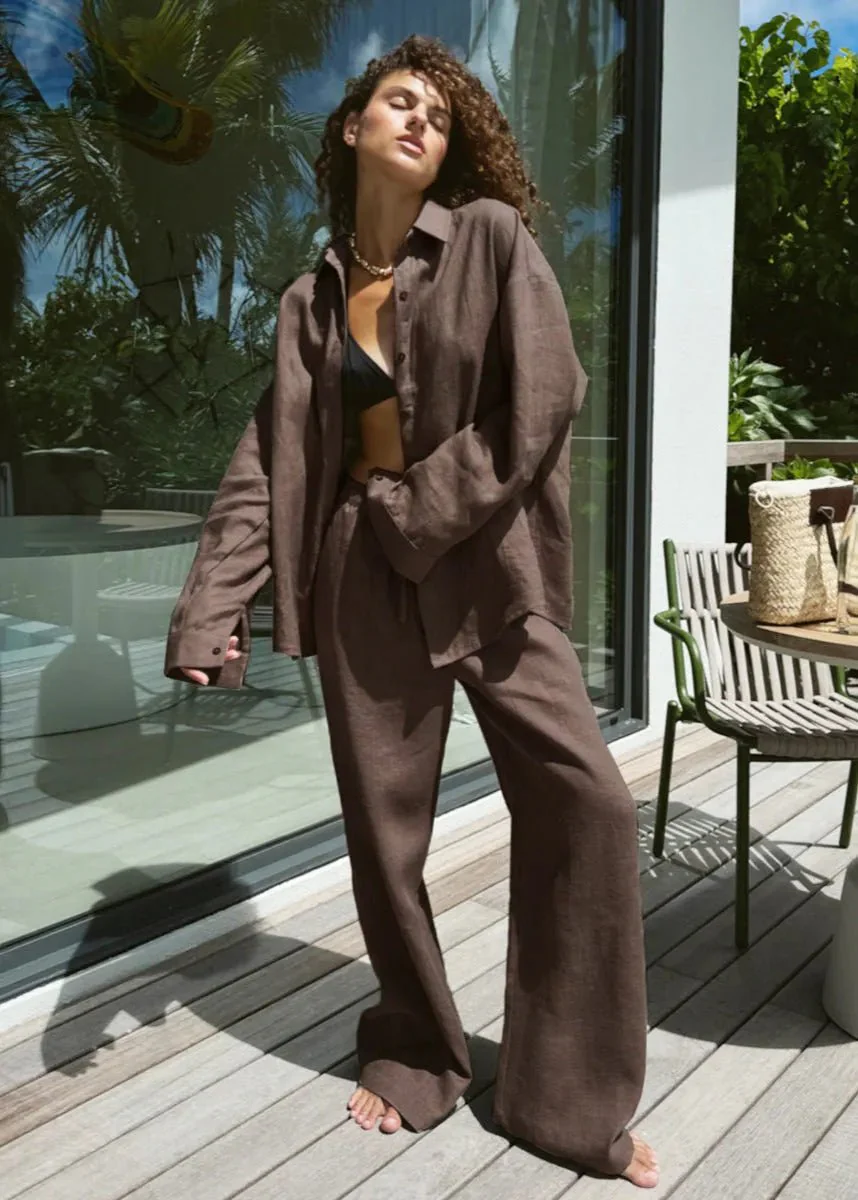 Sophia Cotton Shirt & Lounge Pants Set - Image 8
