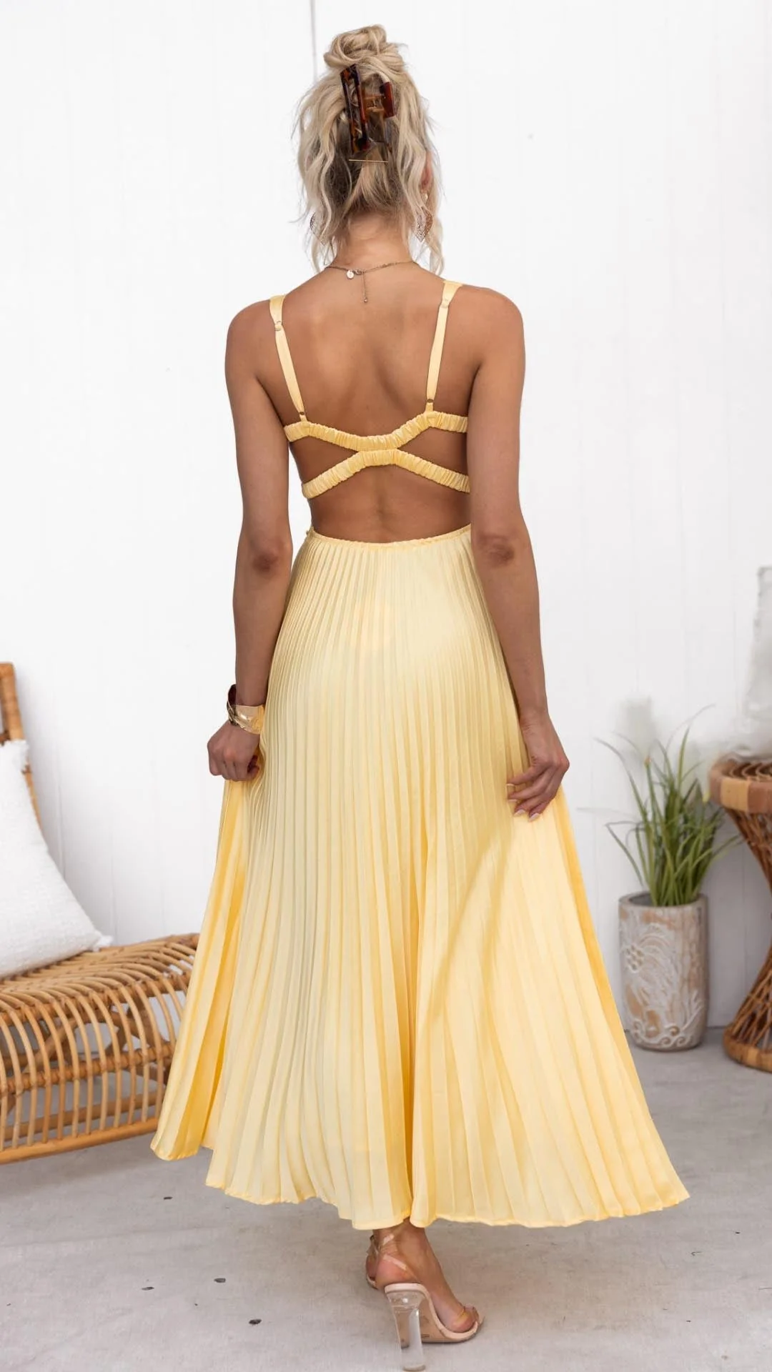 Sophia Flowing Pleated Summer Maxi Dress - Image 5