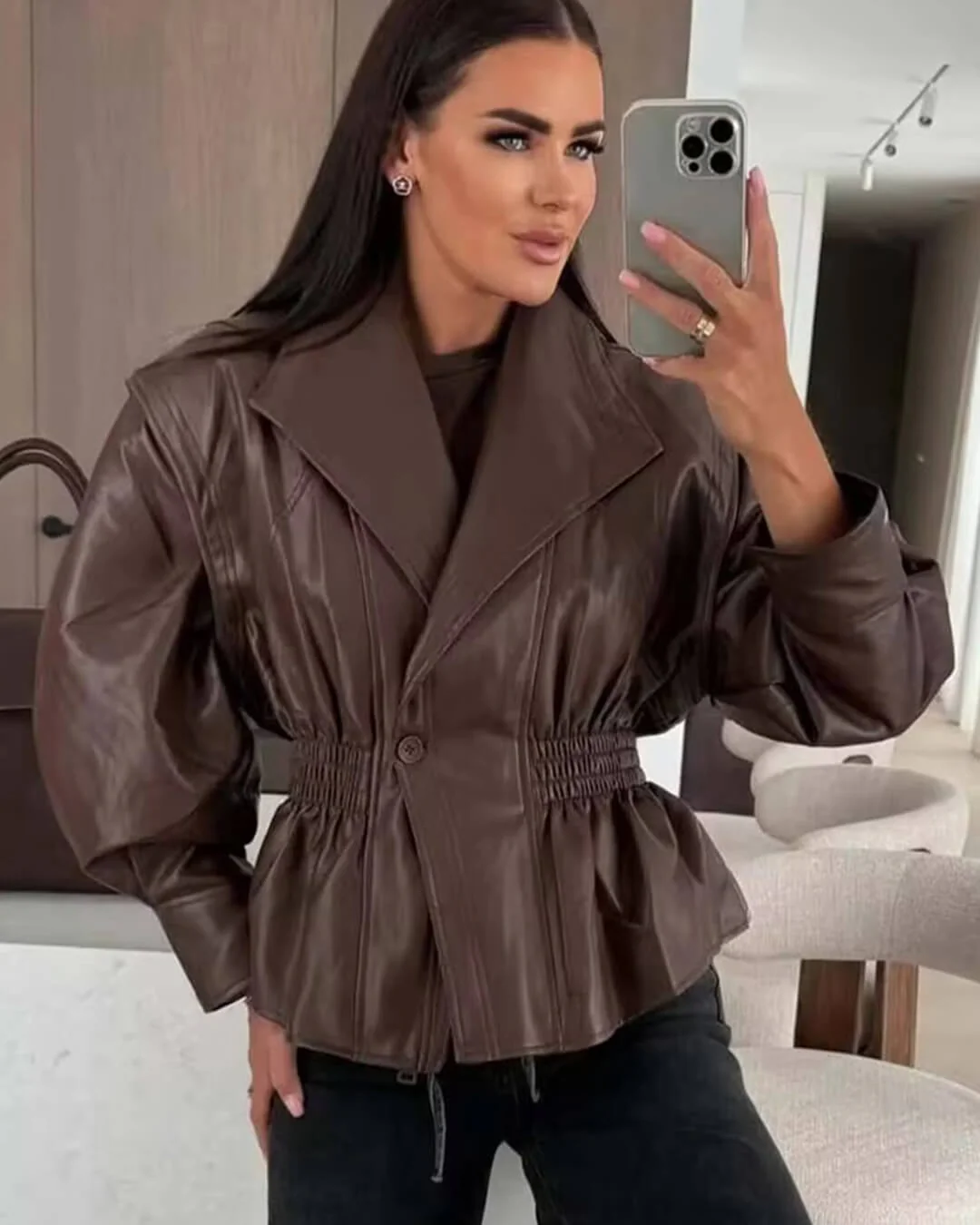 Stephanie Leather Jacket - Image 8