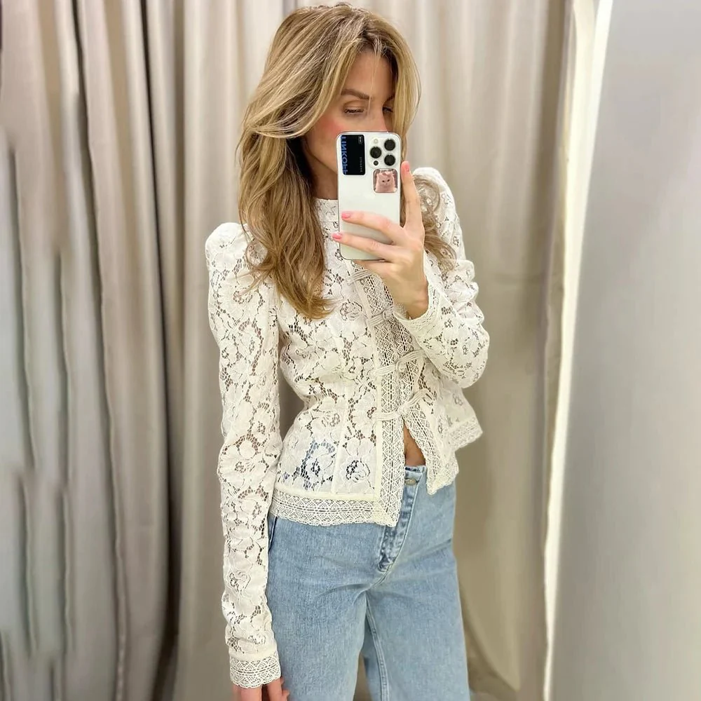 Suzan Long Sleeve Lace Blouse - Image 3
