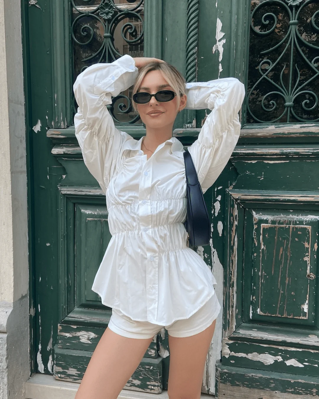 Suzette Long Sleeve Scrunched Shirt
