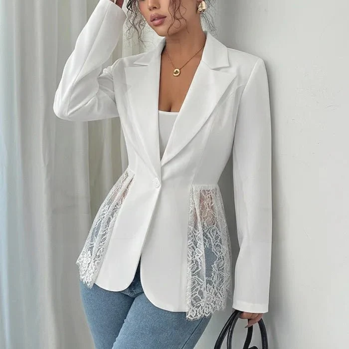 Taylor Lace Panel Tailored Blazer