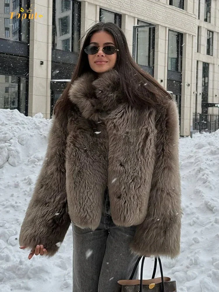 Thalia Faux Fur Coat - Image 4
