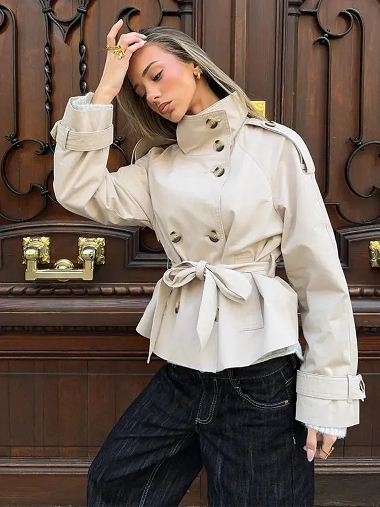 Thea Belted Short Trench Coat - Image 8