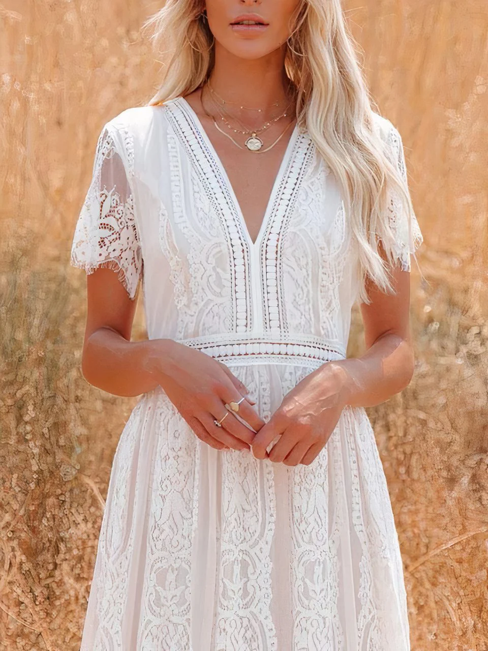 Tilda Bohemian Lace Maxi Dress - Image 2