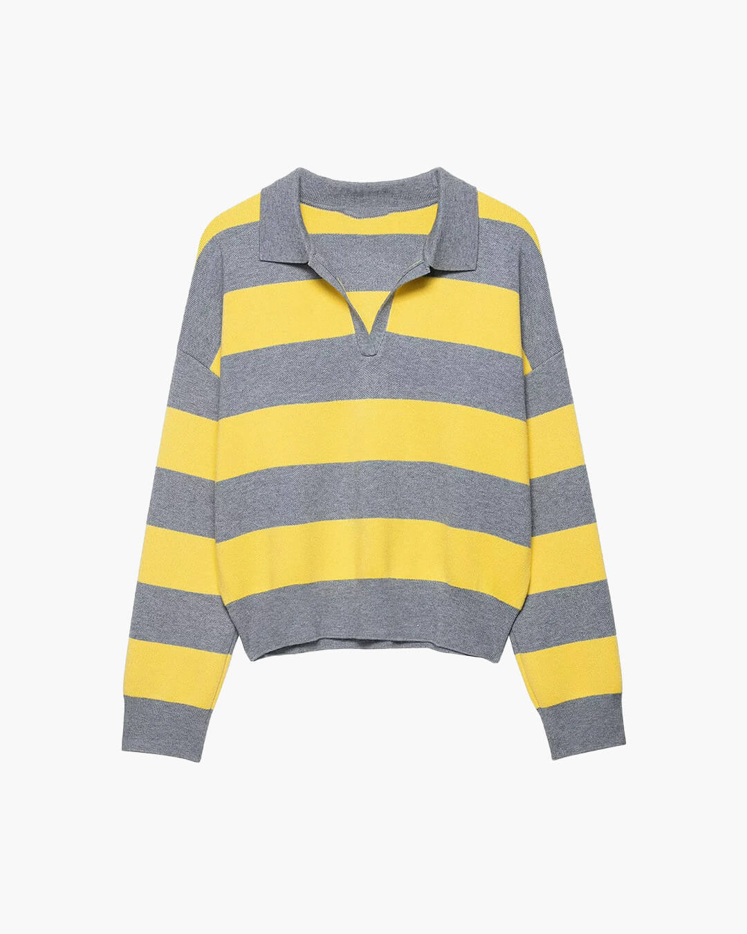 Una Striped Knitted V-Neck Pullover - Image 6