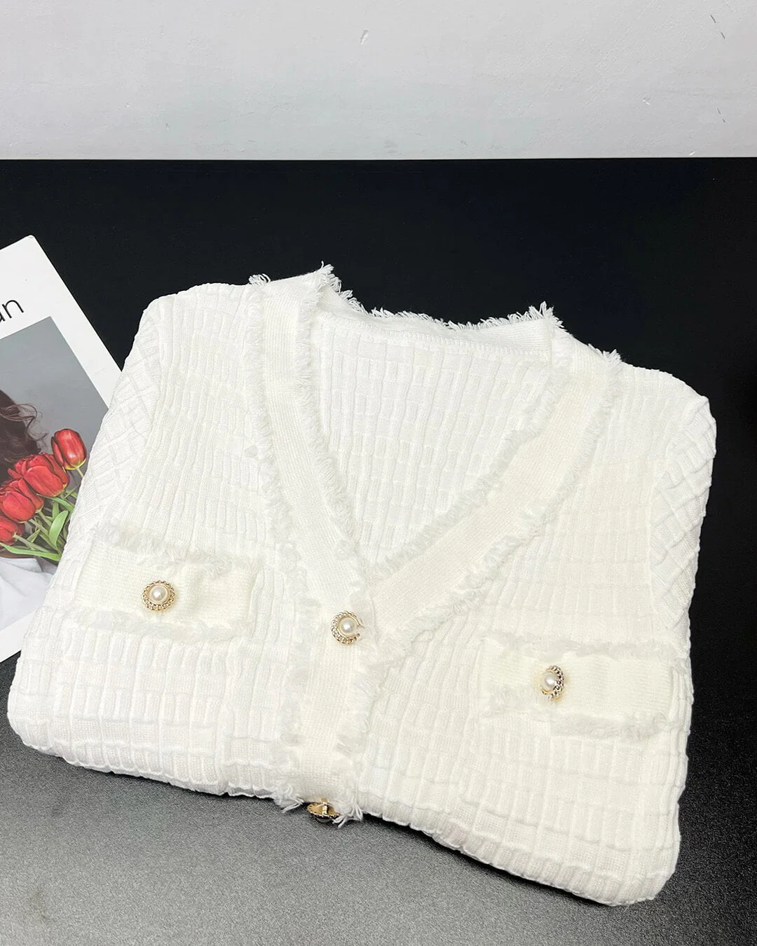 Valentina V-Neck Knitted Sweater Dress - Image 7