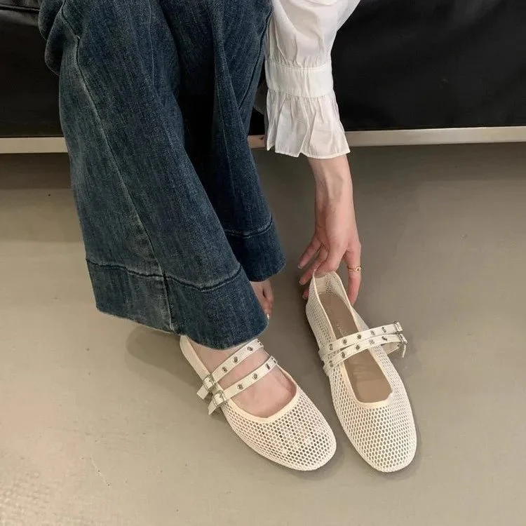 Valerie Buckled Mesh Ballet Flats - Image 6