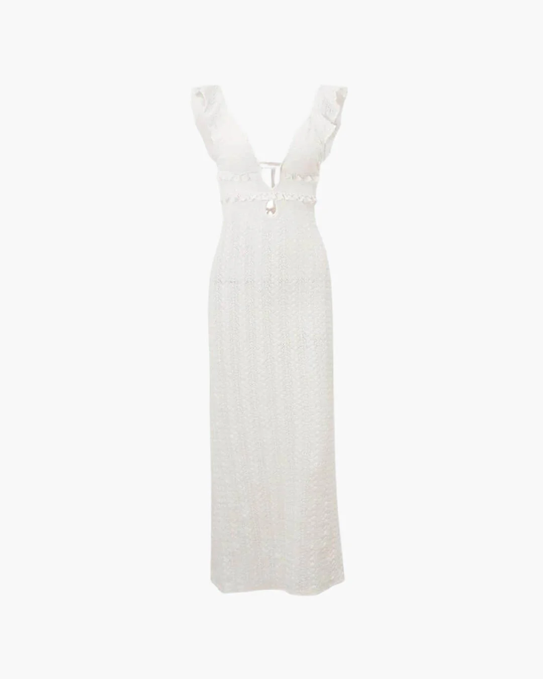 Vanessa Plunged Neck Lace Maxi Dress - Image 3