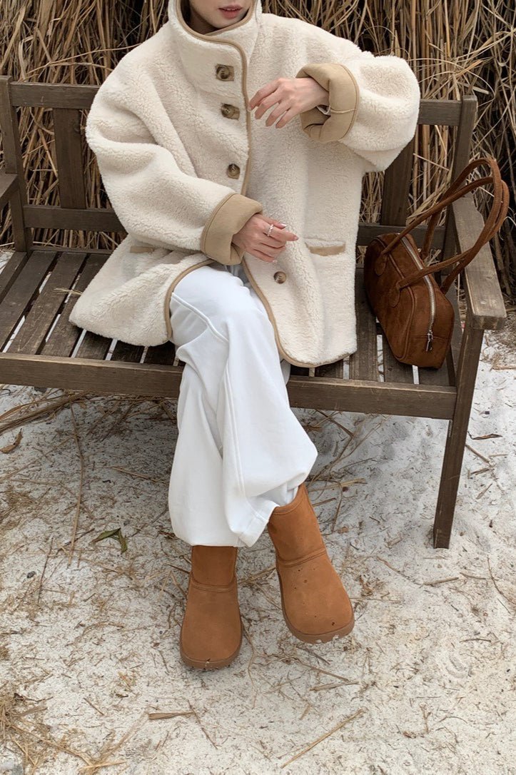 Vanya Stand Collar Faux Fur Coat - Image 4
