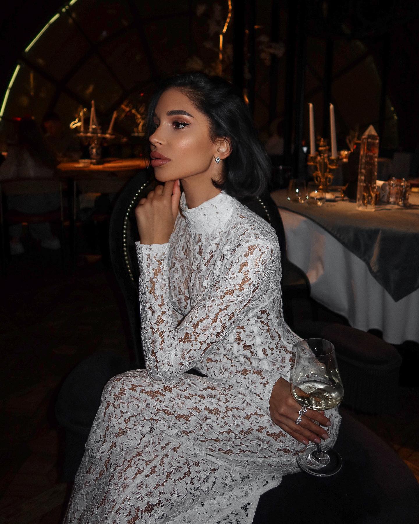 Vina Lace High-Neck Maxi Dress - Image 4