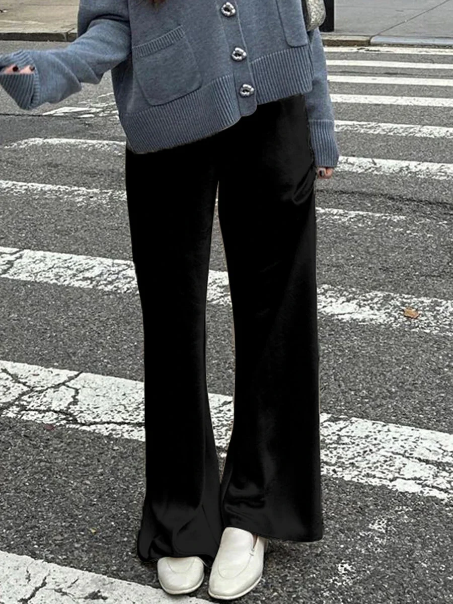 Wendy Wide Leg Satin Trousers - Image 11