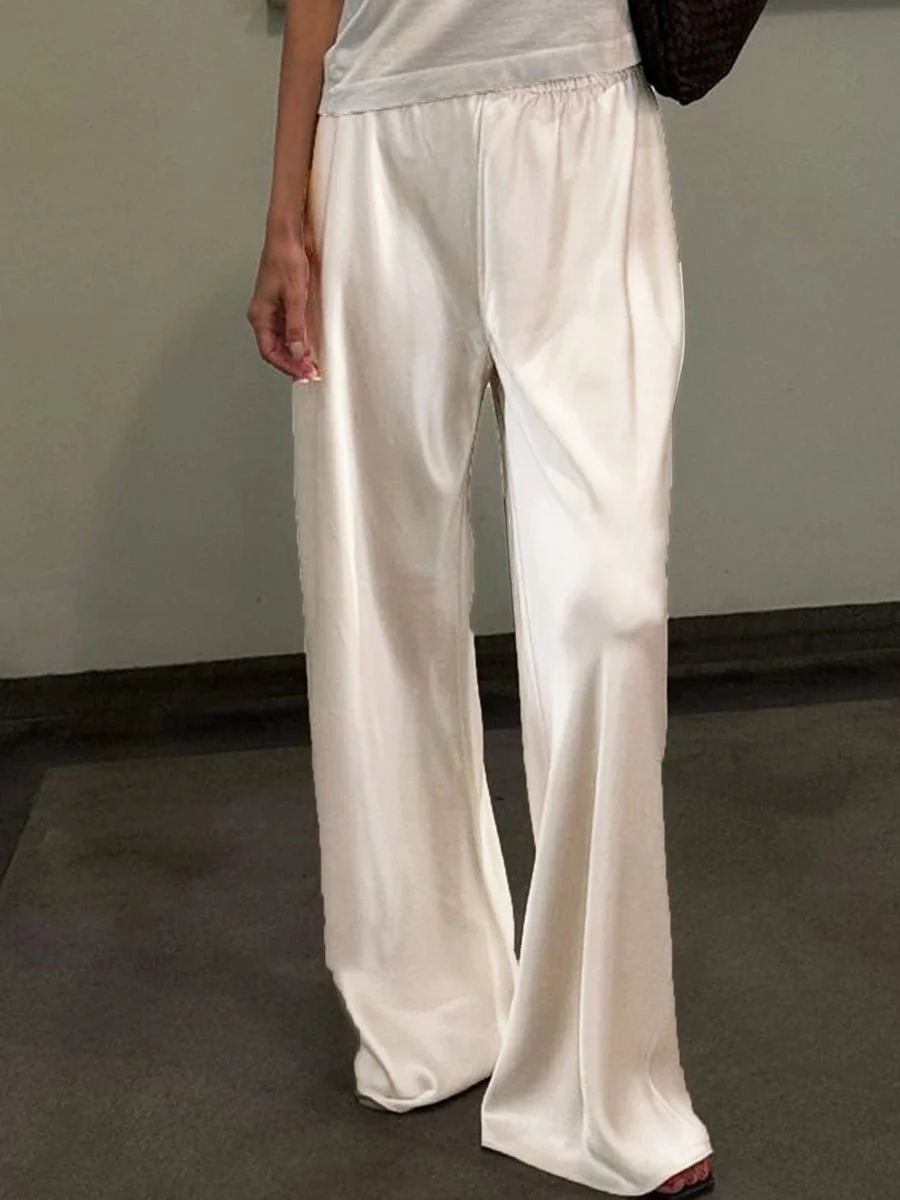 Wendy Wide Leg Satin Trousers - Image 4