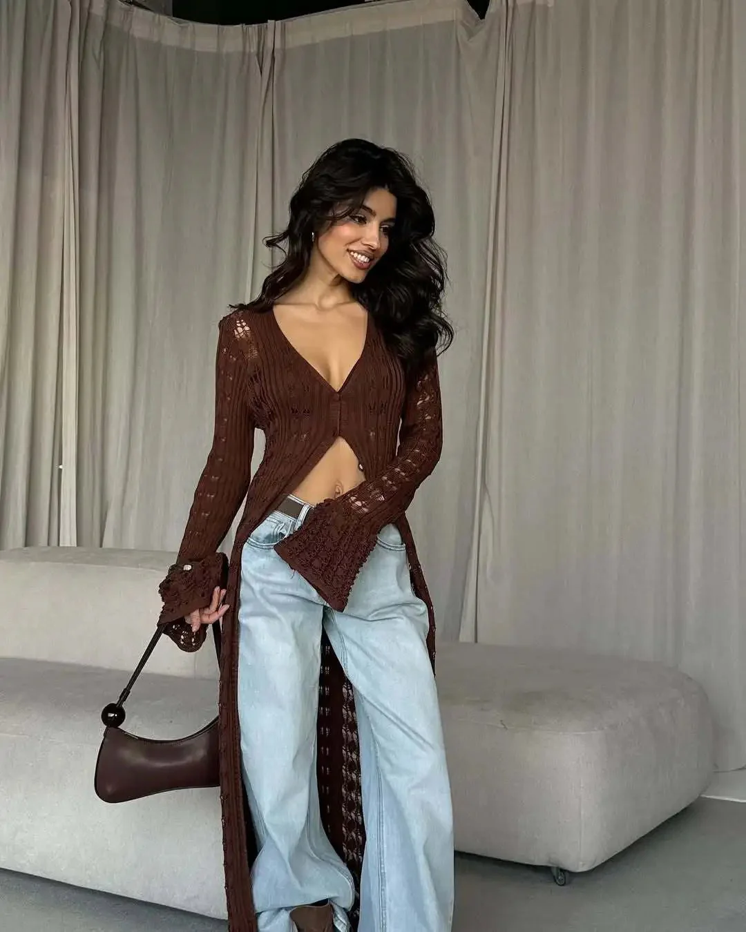 Whitney Hollow Knitted Cardigan - Image 4