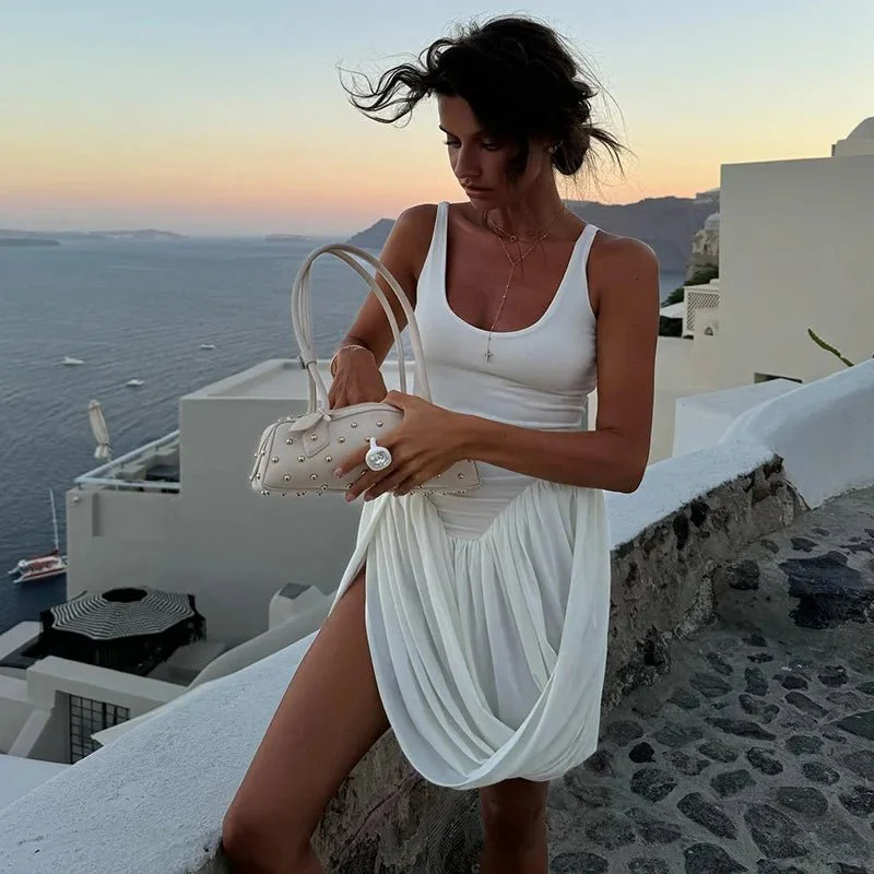 Jennifer Sleeveless Draped Mini Dress - Image 3