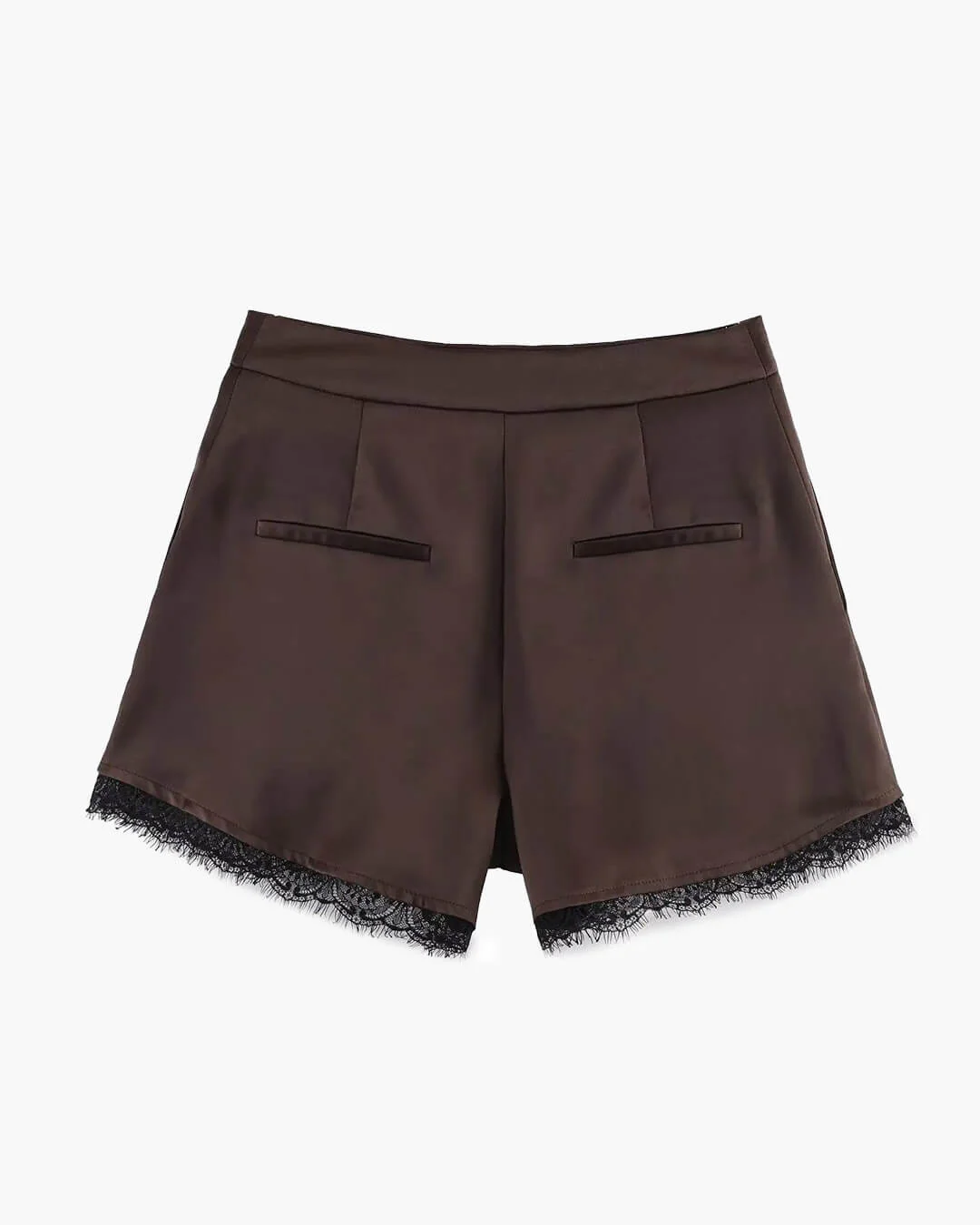 Xylia Lace Trim Satin Mini Shorts - Image 2